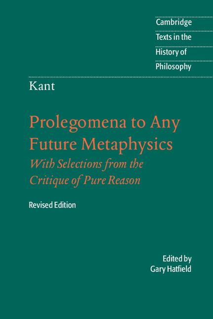 Cover: 9780521535359 | Immanuel Kant | Prolegomena to Any Future Metaphysics | Immanuel Kant