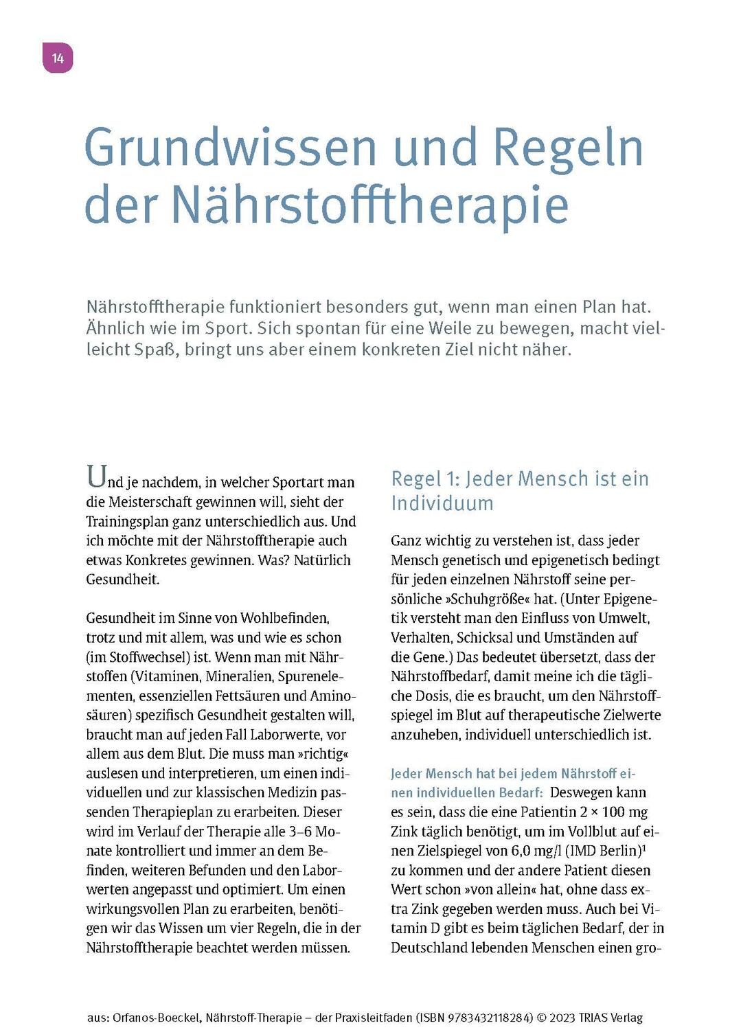 Bild: 9783432118284 | Nährstoff-Therapie - Der Praxisleitfaden | Helena Orfanos-Boeckel