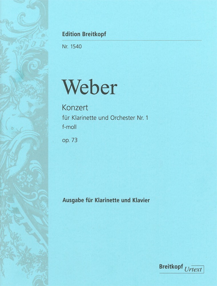 Cover: 9790004160572 | Concert 01 F Op.73 | Klarinette und Klavier | Breitkopf Urtext Edition