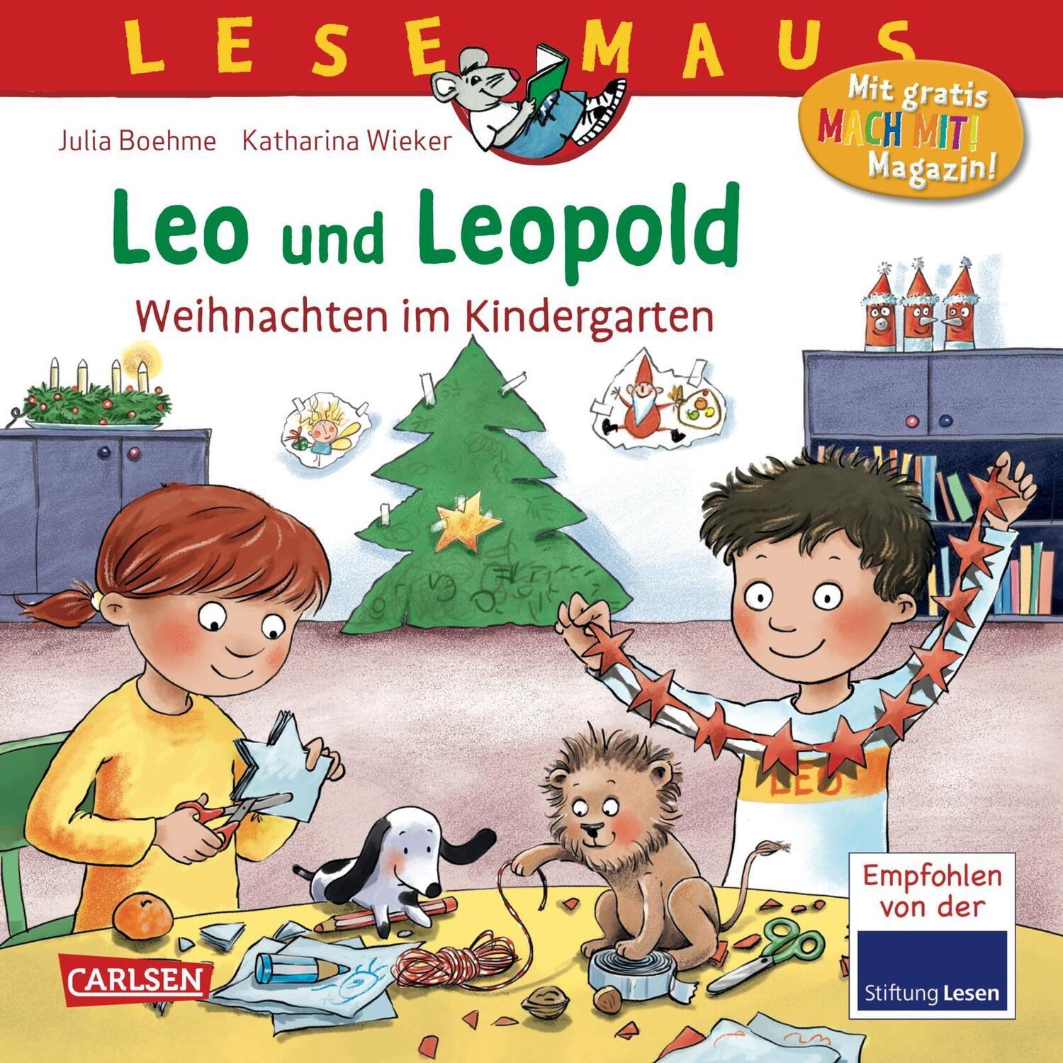 Cover: 9783551080639 | LESEMAUS 163: Leo und Leopold - Weihnachten im Kindergarten | Boehme