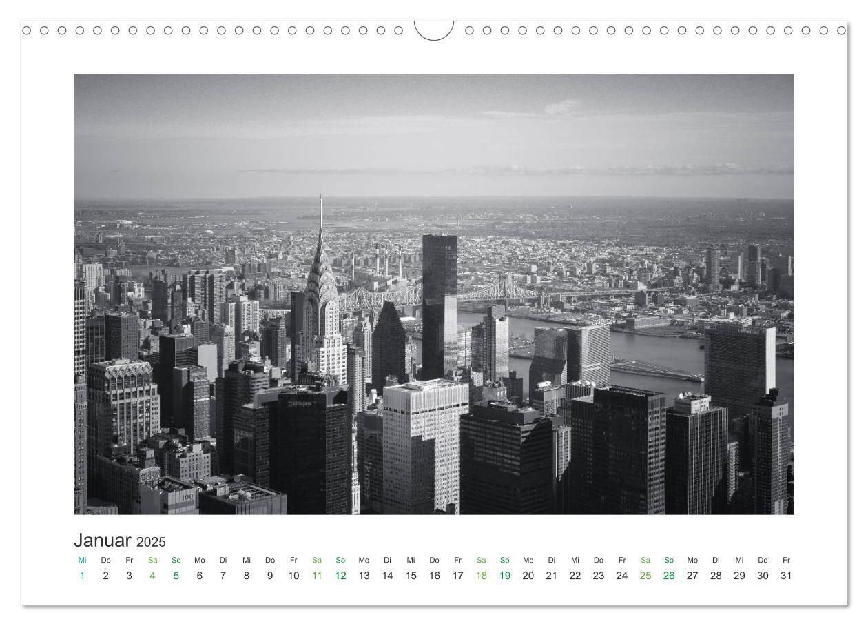 Bild: 9783435375424 | New York in schwarz weiss (Wandkalender 2025 DIN A3 quer), CALVENDO...