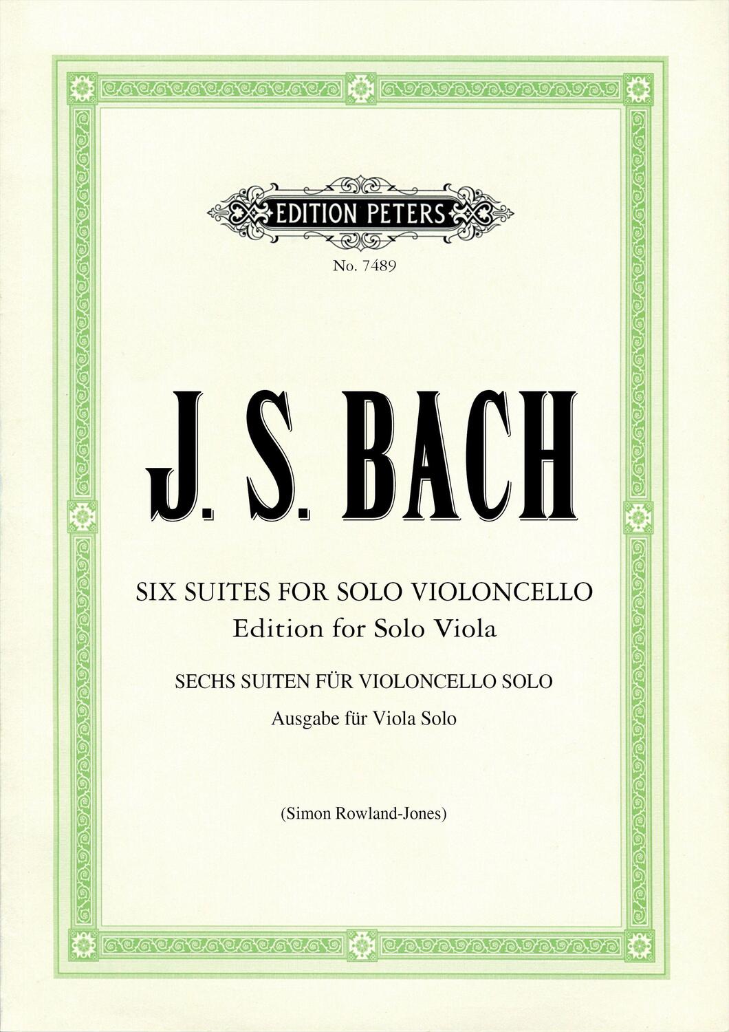 Cover: 9790577080789 | Suiten für Violoncello solo BWV 1007-1012 -Übertragung für Viola solo-