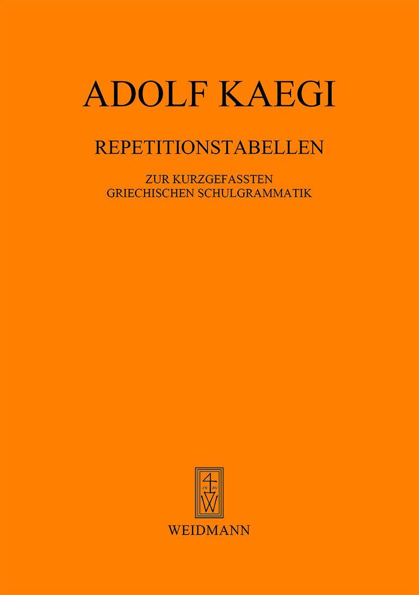 Cover: 9783615702002 | Repetitionstabellen zur kurzgefassten Griechischen Schulgrammatik