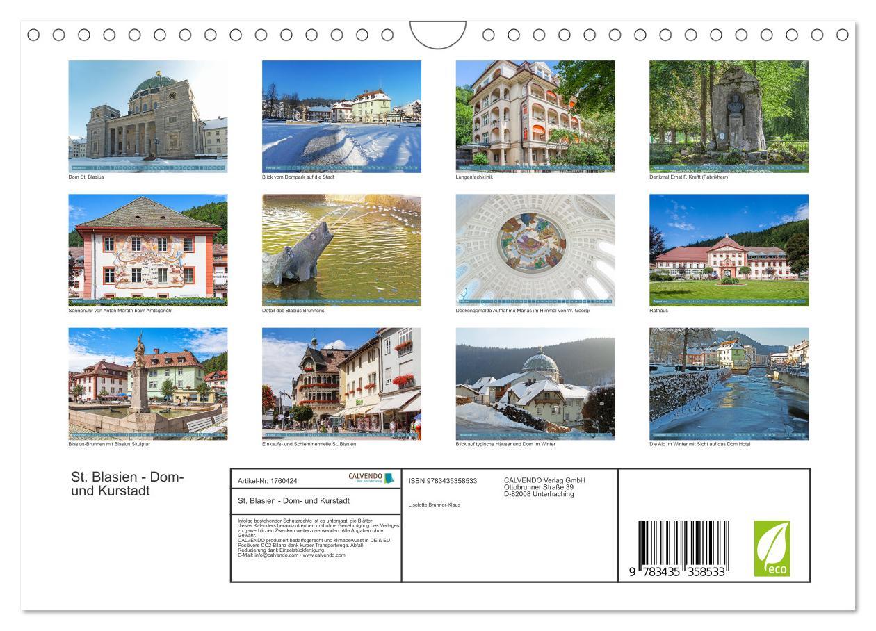 Bild: 9783435358533 | St. Blasien - Dom- und Kurstadt (Wandkalender 2025 DIN A4 quer),...