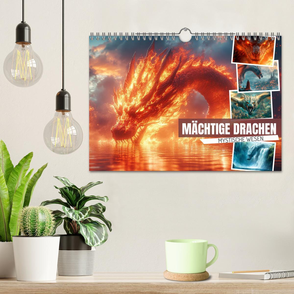 Bild: 9783457181447 | MÄCHTIGE DRACHEN Mystische Wesen (Wandkalender 2025 DIN A4 quer),...