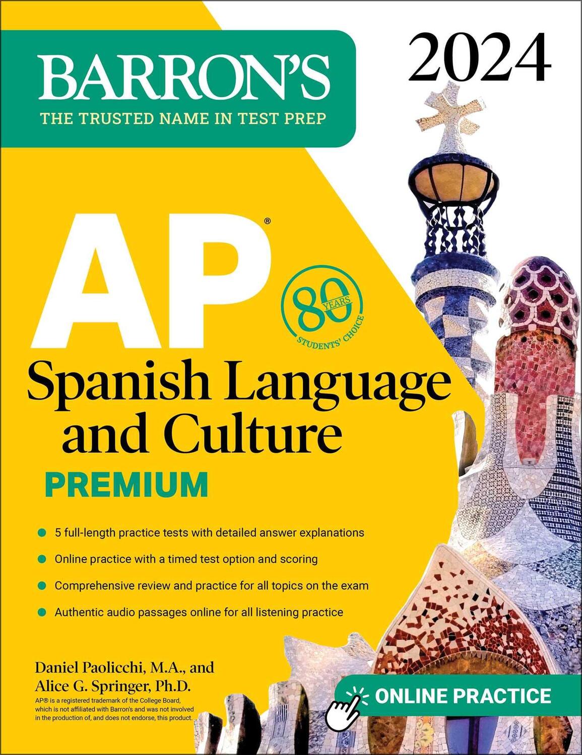 Cover: 9781506286334 | AP Spanish Language and Culture Premium, 2024: 5 Practice Tests +...