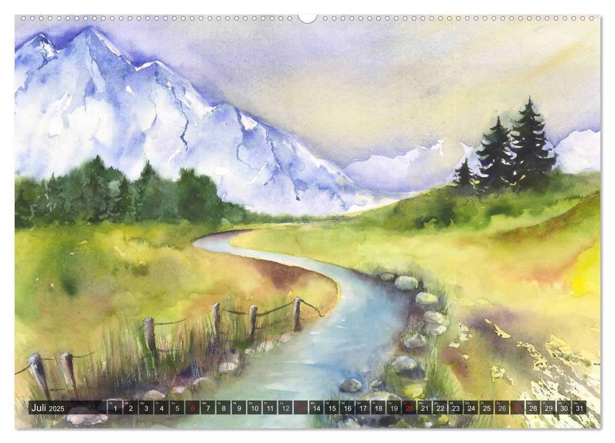 Bild: 9783435481552 | Landschaft in Aquarell (Wandkalender 2025 DIN A2 quer), CALVENDO...