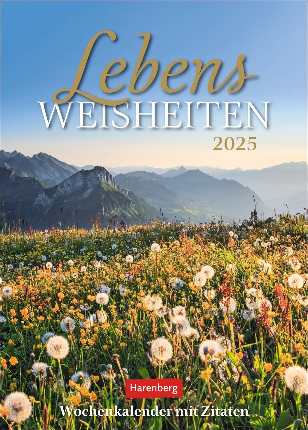 Cover: 9783840034107 | Lebensweisheiten Wochenkalender 2025 - mit Zitaten | Harenberg | 54 S.