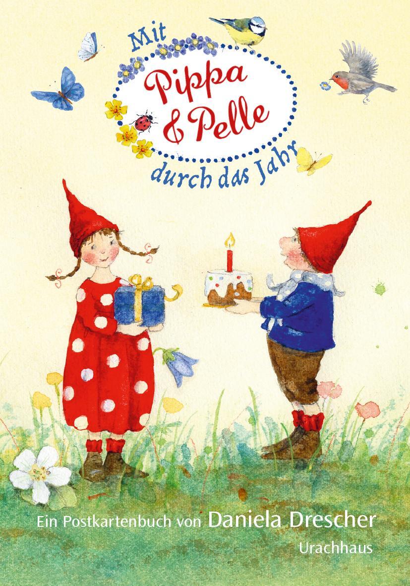 Cover: 9783825153885 | Postkartenbuch »Mit Pippa und Pelle durch das Jahr« | Daniela Drescher
