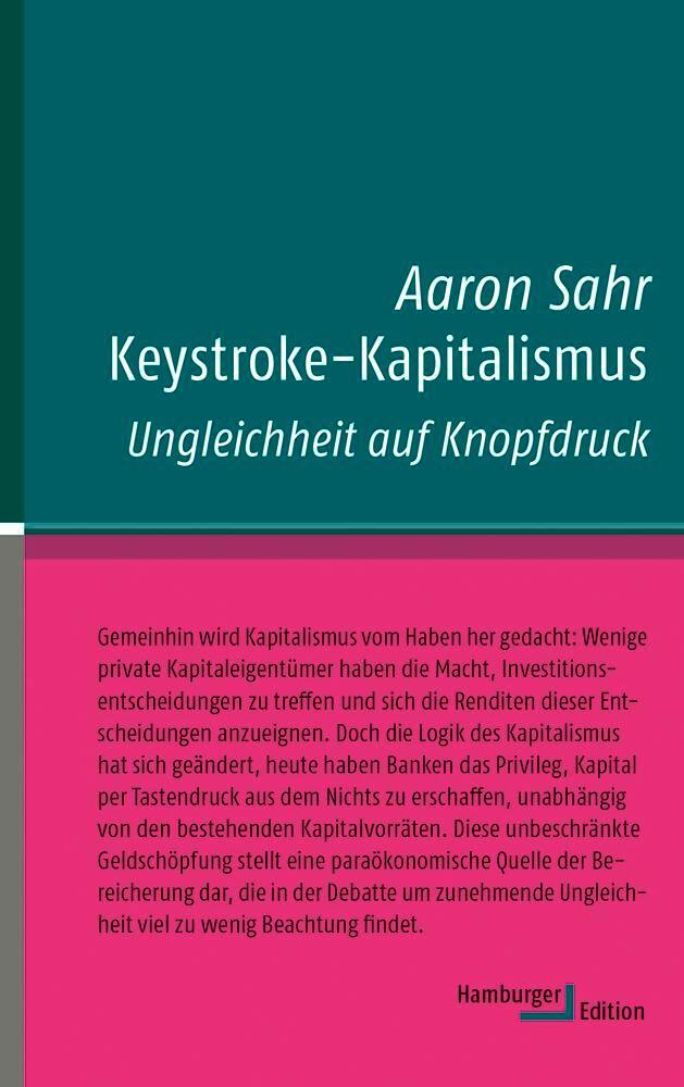 Cover: 9783868543155 | Keystroke-Kapitalismus | Ungleichheit auf Knopfdruck | Aaron Sahr