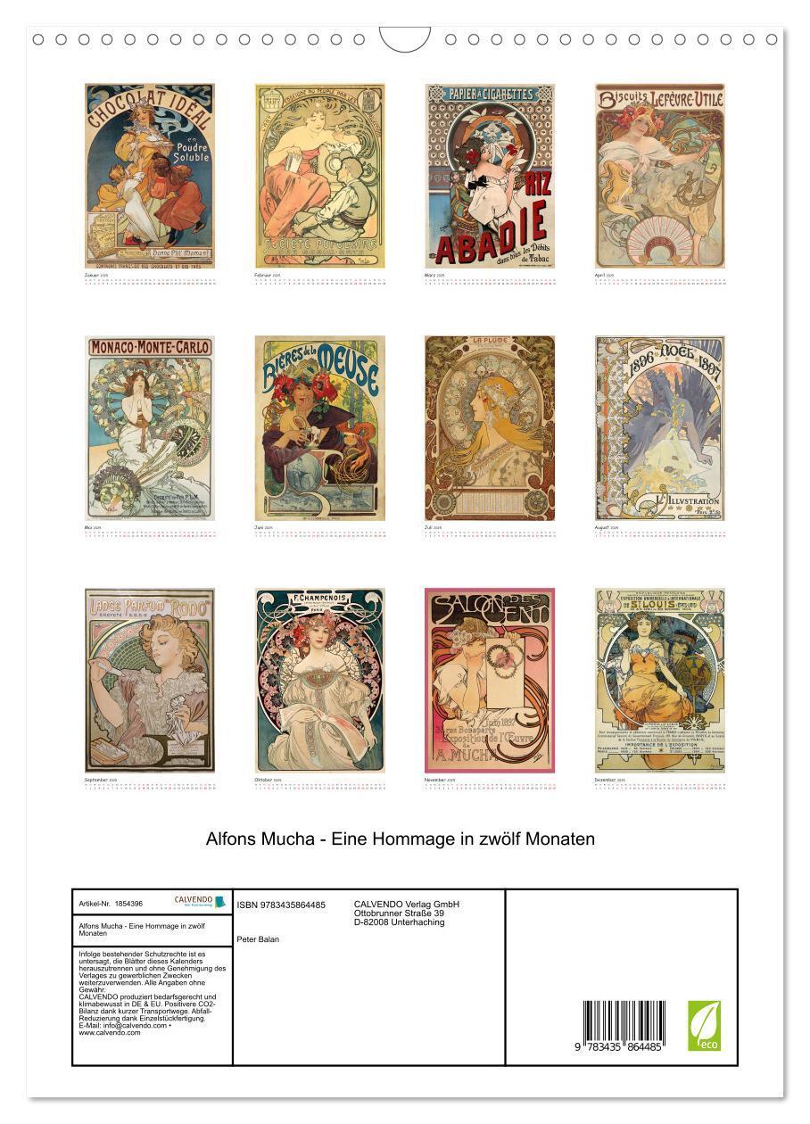 Bild: 9783435864485 | Alfons Mucha - Eine Hommage in zwölf Monaten (Wandkalender 2025 DIN...