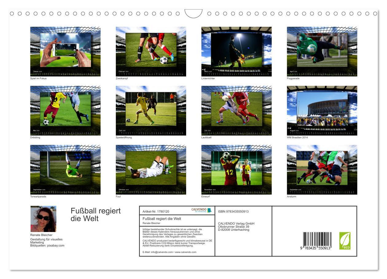 Bild: 9783435550913 | Fußball regiert die Welt (Wandkalender 2025 DIN A3 quer), CALVENDO...