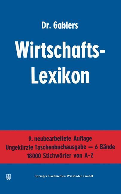 Cover: 9783409303811 | Dr. Gablers Wirtschafts-Lexikon | Reinhold Sellien | Taschenbuch