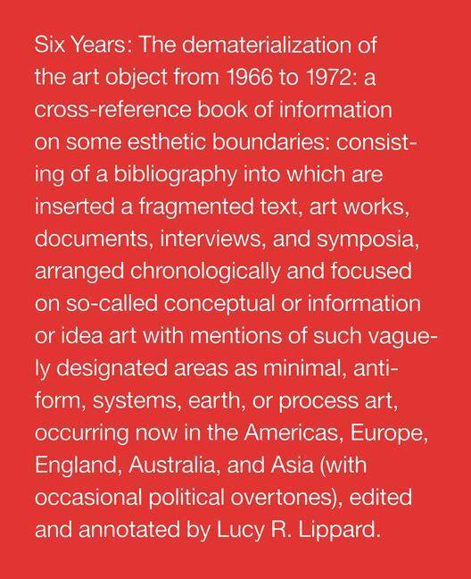 Cover: 9780520210134 | Six Years | The Dematerialization of the Art Object from 1966 to 1972