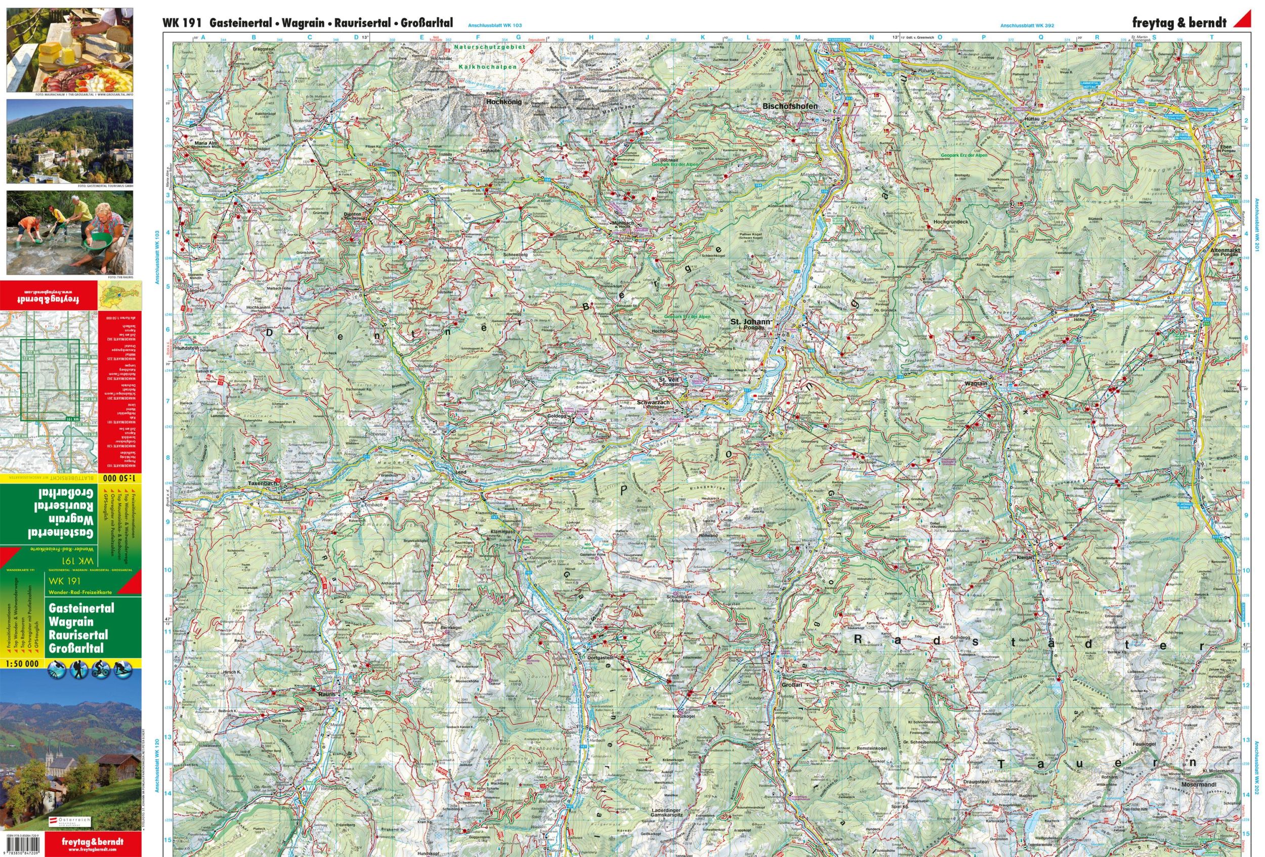 Bild: 9783850847209 | Gasteiner Tal, Wagrain, Raurisertal, Grossarltal 1 : 50 000. WK 191