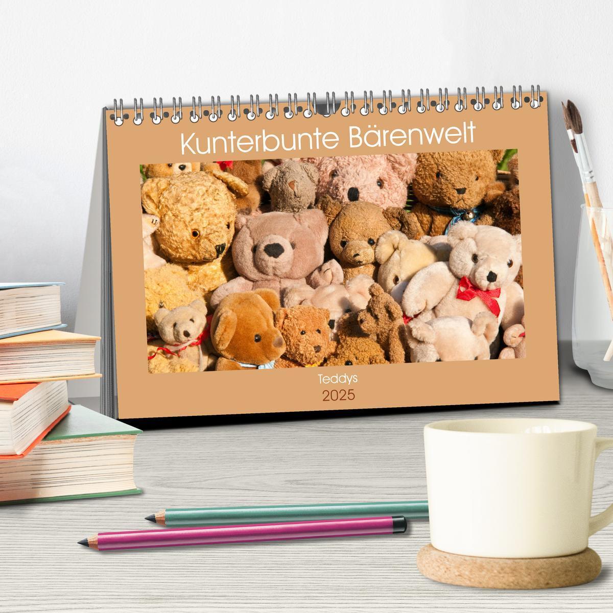 Bild: 9783435410842 | Kunterbunte Bärenwelt - Teddys (Tischkalender 2025 DIN A5 quer),...