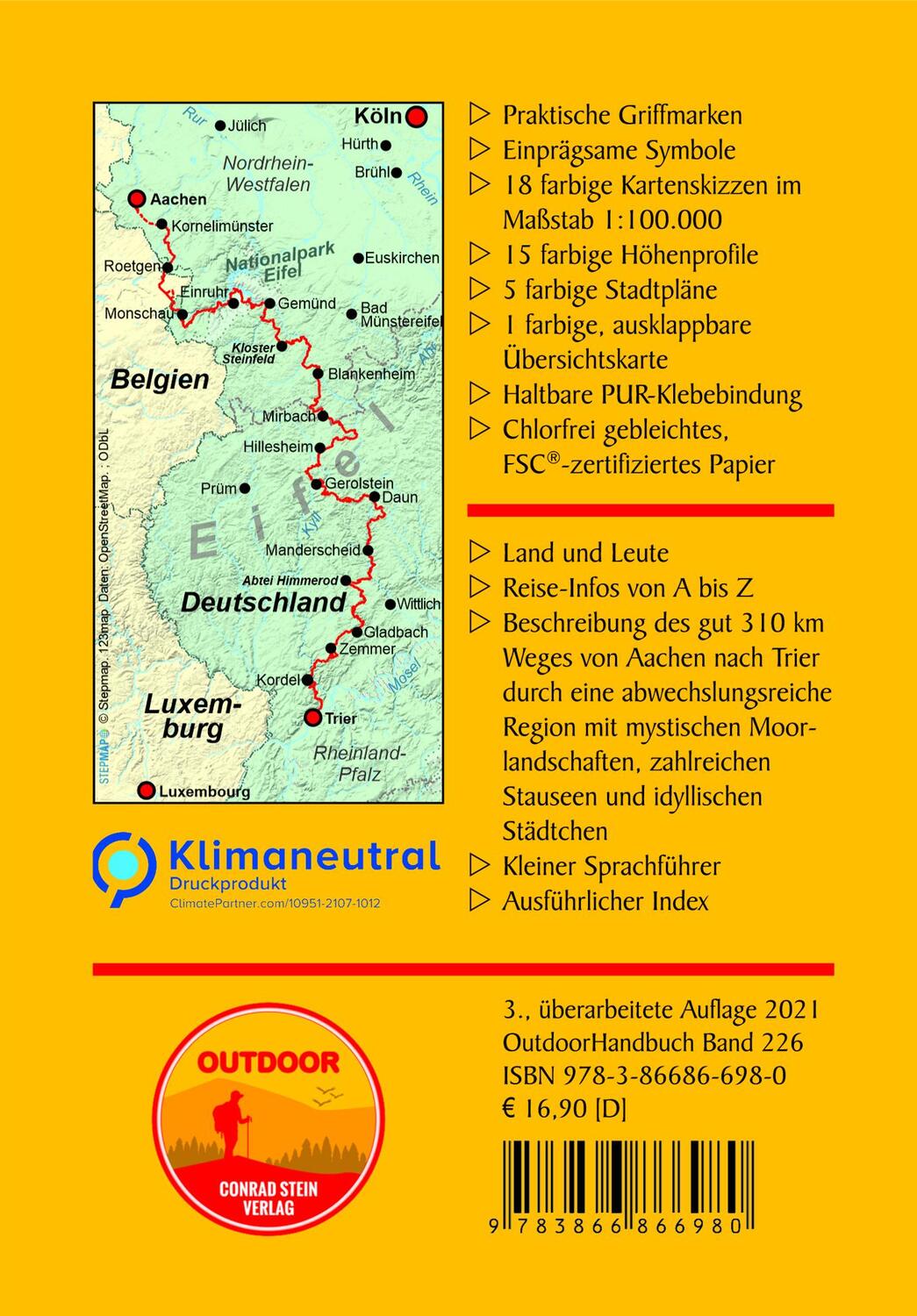 Rückseite: 9783866866980 | Eifelsteig | von Aachen nach Trier | Ingrid Retterath | Taschenbuch