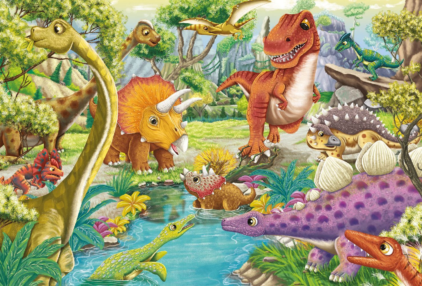 Bild: 4001504564650 | Spaß mit den Dinosauriern | Kinderpuzzle Standard 3x24 Teile | Spiel
