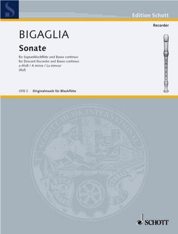 Cover: 9790001098823 | Sonata A Minor | D. Bigaglia | Buch | 1978 | Schott Music