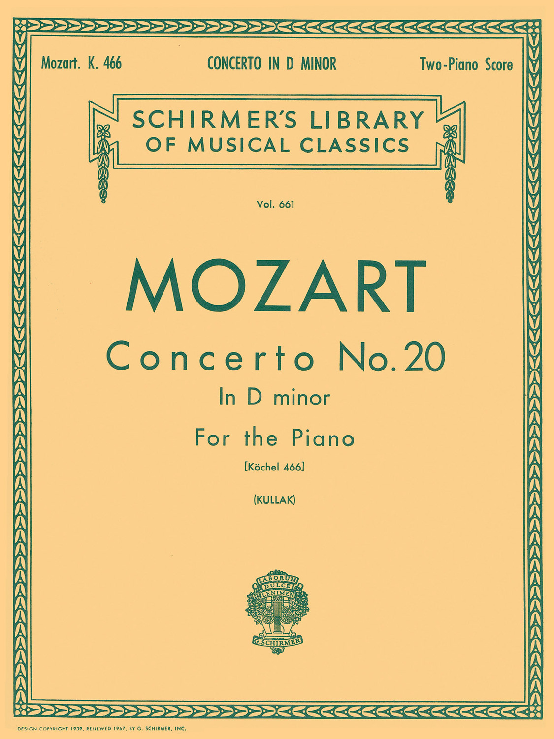 Cover: 73999215601 | Concerto No. 20 in D Minor, K.466 | Two Pianos, Four Hands | Mozart