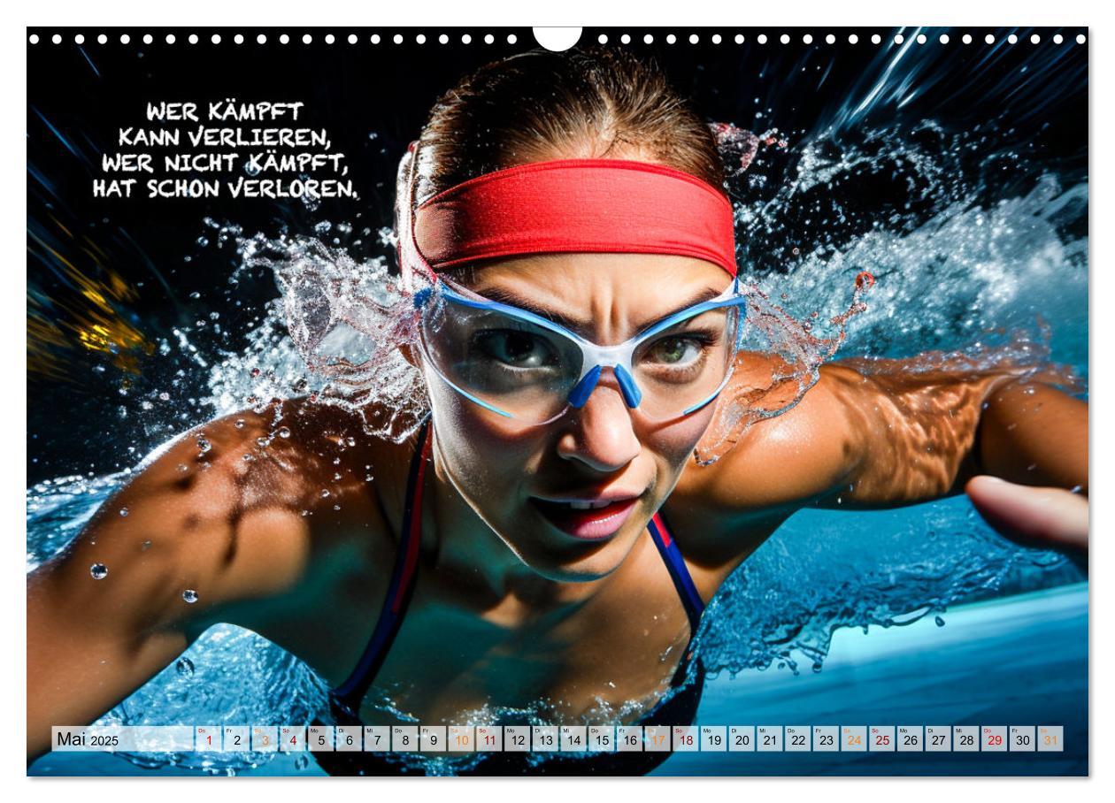 Bild: 9783383871993 | Schwimmen und Motivation (Wandkalender 2025 DIN A3 quer), CALVENDO...