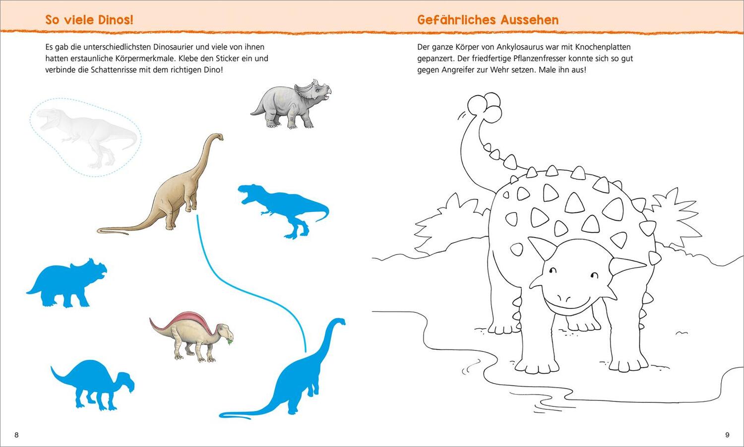 Bild: 9783788622596 | WAS IST WAS Kindergarten Malen Rätseln Stickern Bei den Dinosauriern