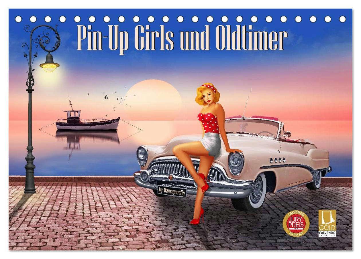 Cover: 9783675469303 | Pin-Up Girls und Oldtimer by Mausopardia (Tischkalender 2024 DIN A5...