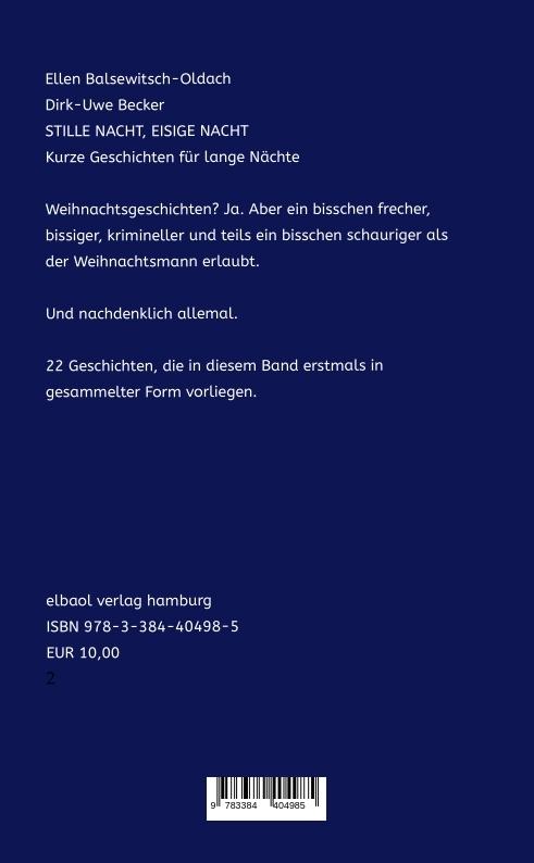 Rückseite: 9783384404985 | STILLE NACHT, EISIGE NACHT | Kurze Geschichten für lange Nächte | Buch