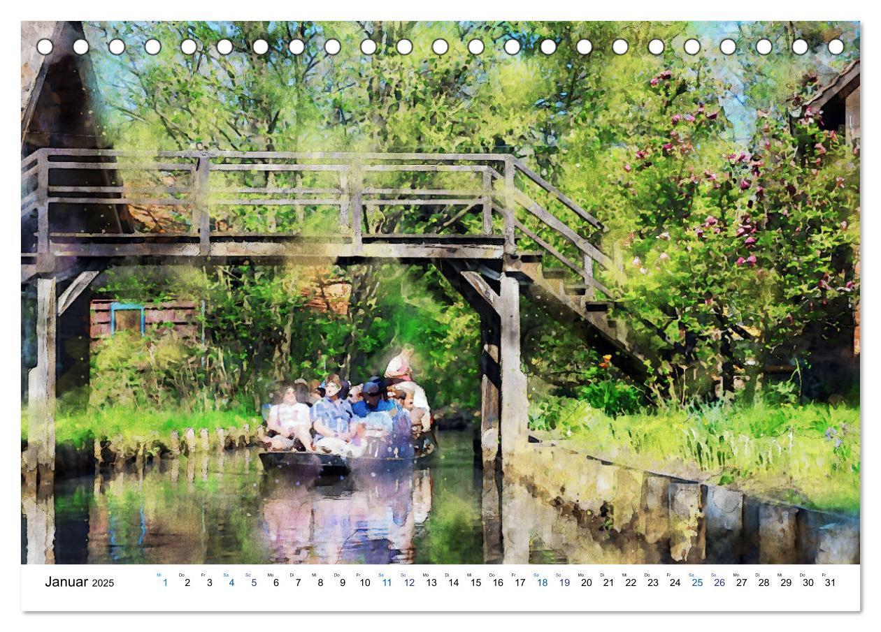 Bild: 9783435110599 | Spreewald Aquarell Impressionen (Tischkalender 2025 DIN A5 quer),...