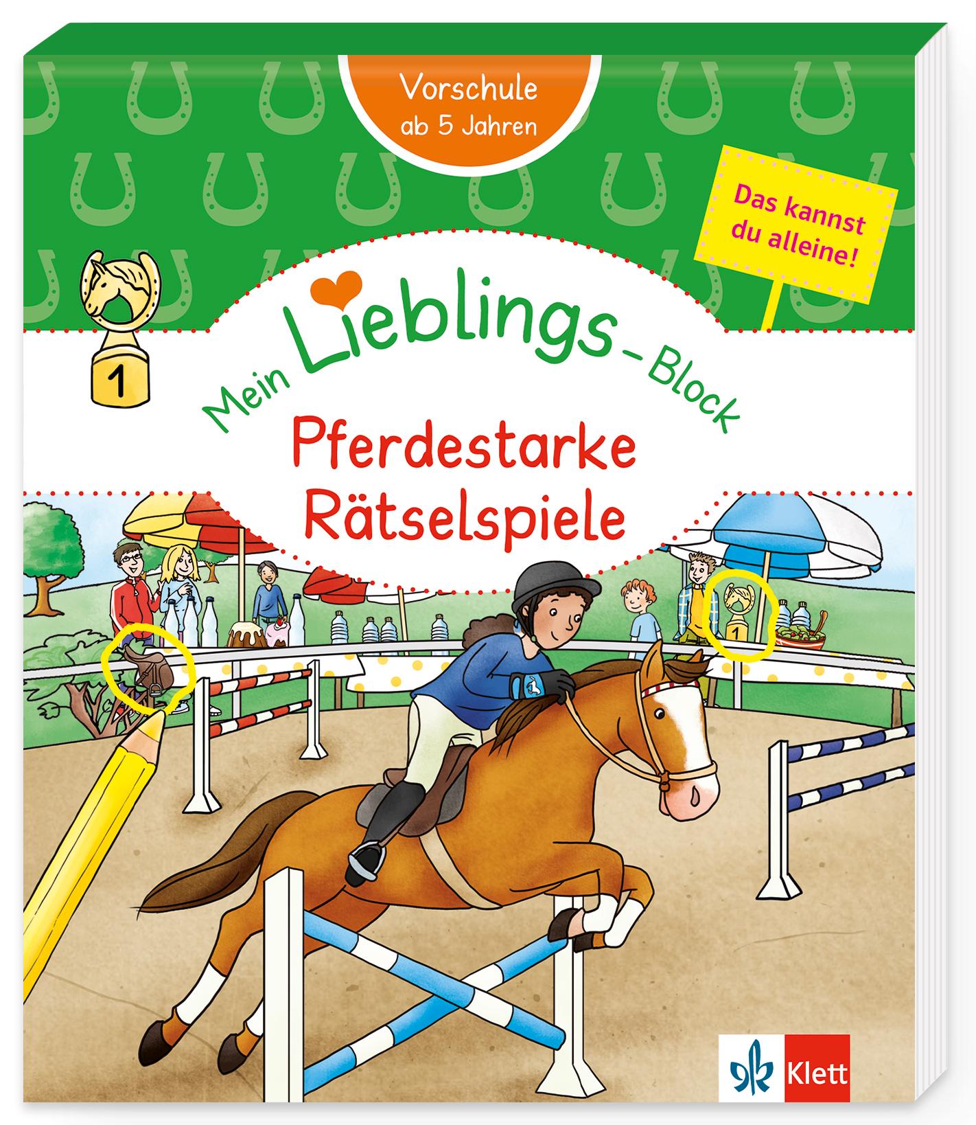 Cover: 9783129497715 | Klett Mein Lieblings-Block Pferdestarke Rätselspiele | Taschenbuch