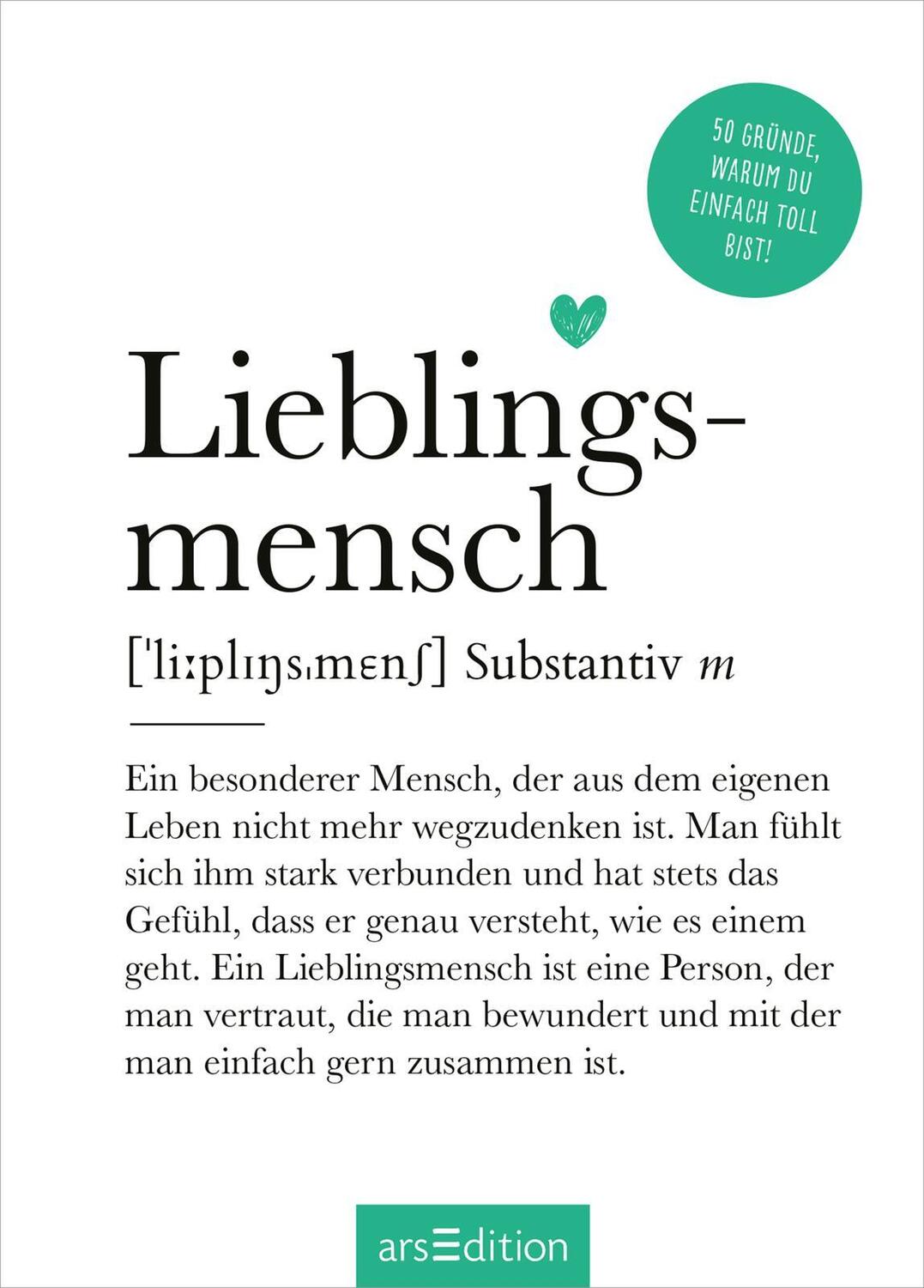 Bild: 9783845860176 | Lieblingsmensch (Substantiv, m) | Buch | 48 S. | Deutsch | 2024