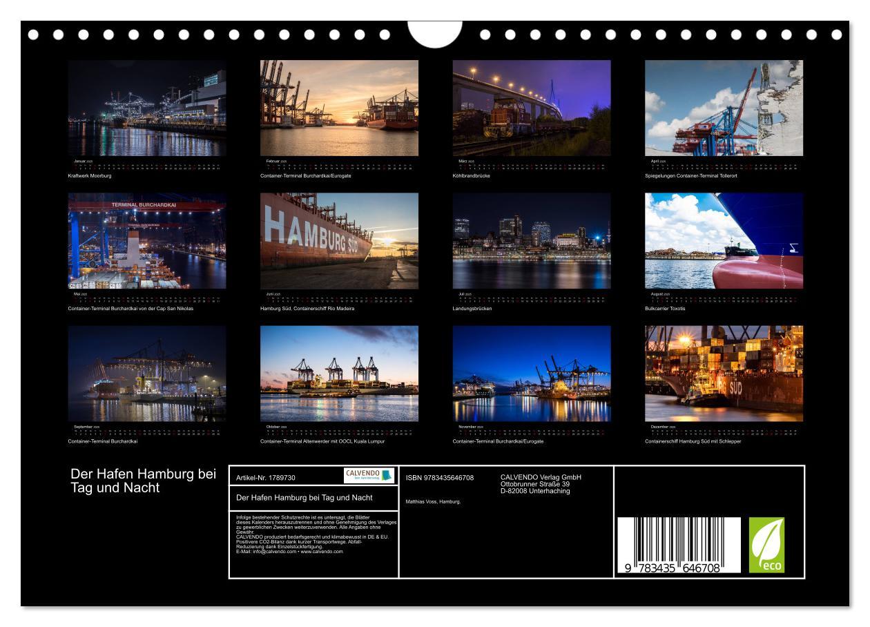 Bild: 9783435646708 | Der Hafen Hamburg bei Tag und Nacht (Wandkalender 2025 DIN A4...