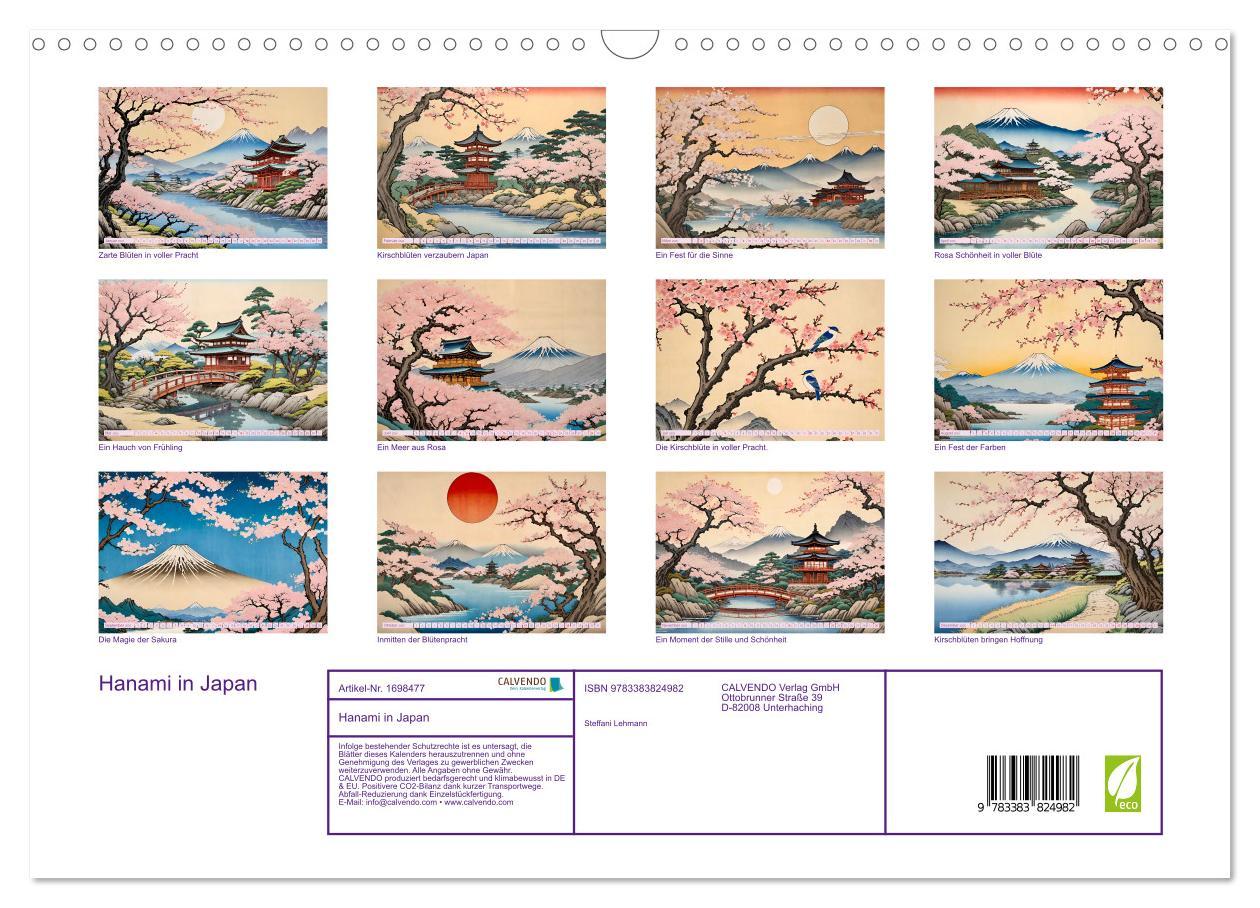 Bild: 9783383824982 | Hanami in Japan (Wandkalender 2025 DIN A3 quer), CALVENDO...