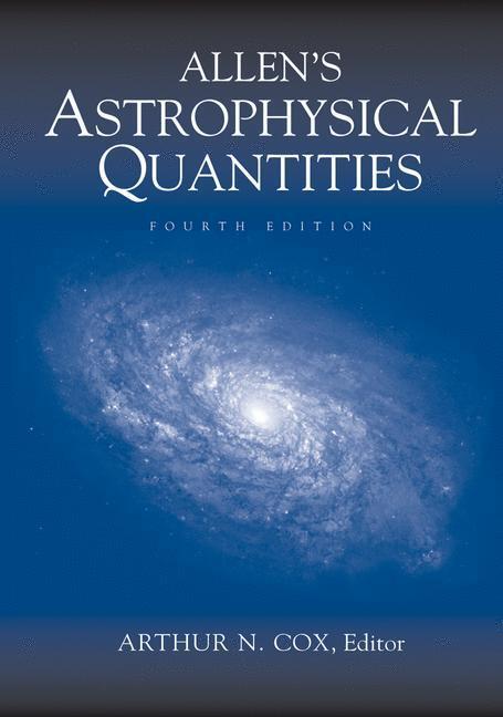 Cover: 9780387987460 | Allen¿s Astrophysical Quantities | Arthur N. Cox | Buch | xviii | 1999