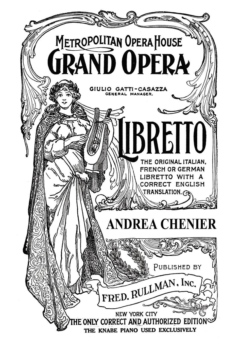 Cover: 9781434434760 | Andrea Chenier | Libretto, Italian and English Text | Luigi Illica