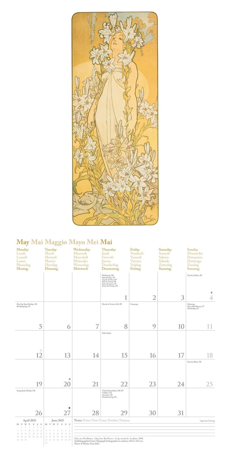 Bild: 4002725994134 | Mucha 2025 - Wand-Kalender - Broschüren-Kalender - 30x30 -30x60...