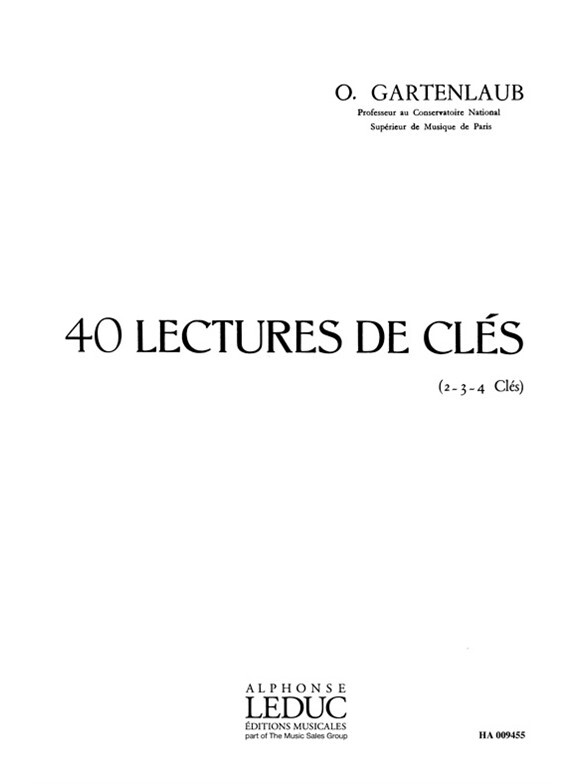 Cover: 9790230794558 | 40 Lectures De Cles 2 3 Ou 4 Cles | Gartenlaub | Buch | Alphonse Leduc