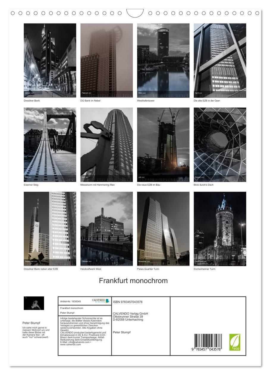 Bild: 9783457043578 | Frankfurt monochrom (Wandkalender 2025 DIN A3 hoch), CALVENDO...