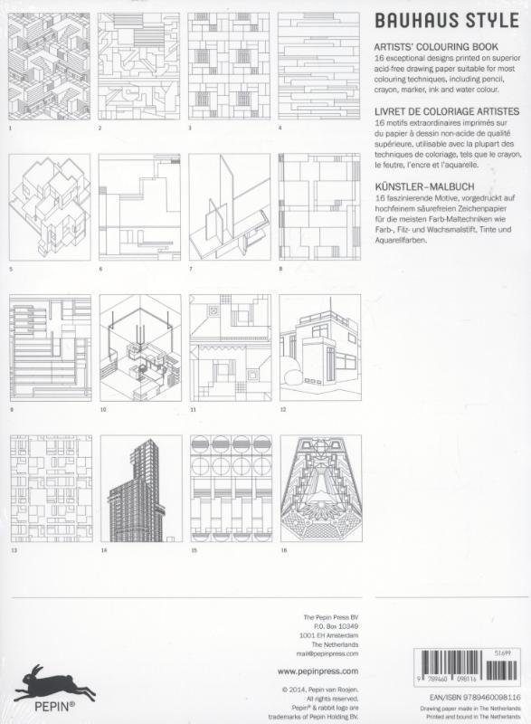 Rückseite: 9789460098116 | Bauhaus Style | Künstler-Malbücher | Pepin van Roojen | Taschenbuch
