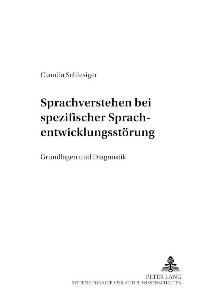 Cover: 9783631379066 | Sprachverstehen bei spezifischer Sprachentwicklungsstörung | Hachul