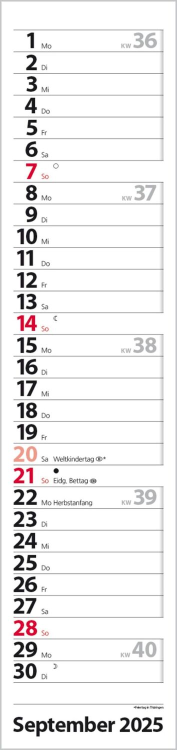 Bild: 9783731879596 | Streifenplaner Compact Rot 2025 | Verlag Korsch | Kalender | 13 S.