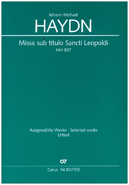 Cover: 9790007087340 | Missa sub titulo Sancti Leopoldi MH 837, Klavierauszug | Michael Haydn