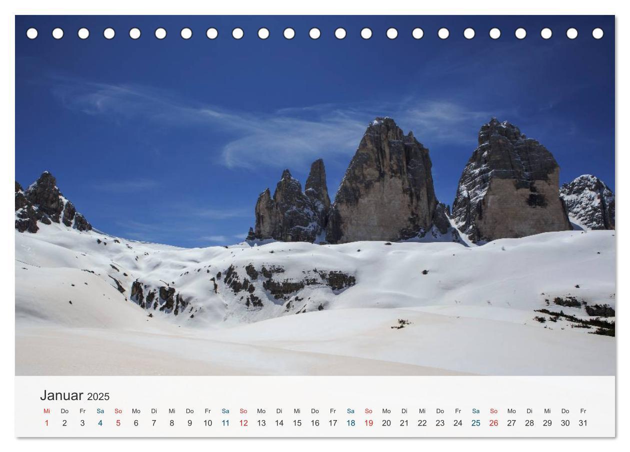 Bild: 9783383786358 | Dolomiten - Rundreise um Drei Zinnen (Tischkalender 2025 DIN A5...