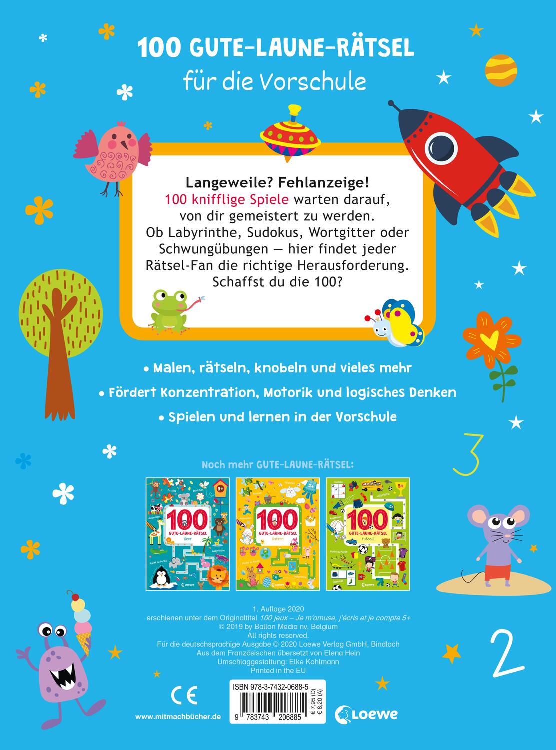 Rückseite: 9783743206885 | 100 Gute-Laune-Rätsel für die Vorschule | Taschenbuch | Deutsch | 2020