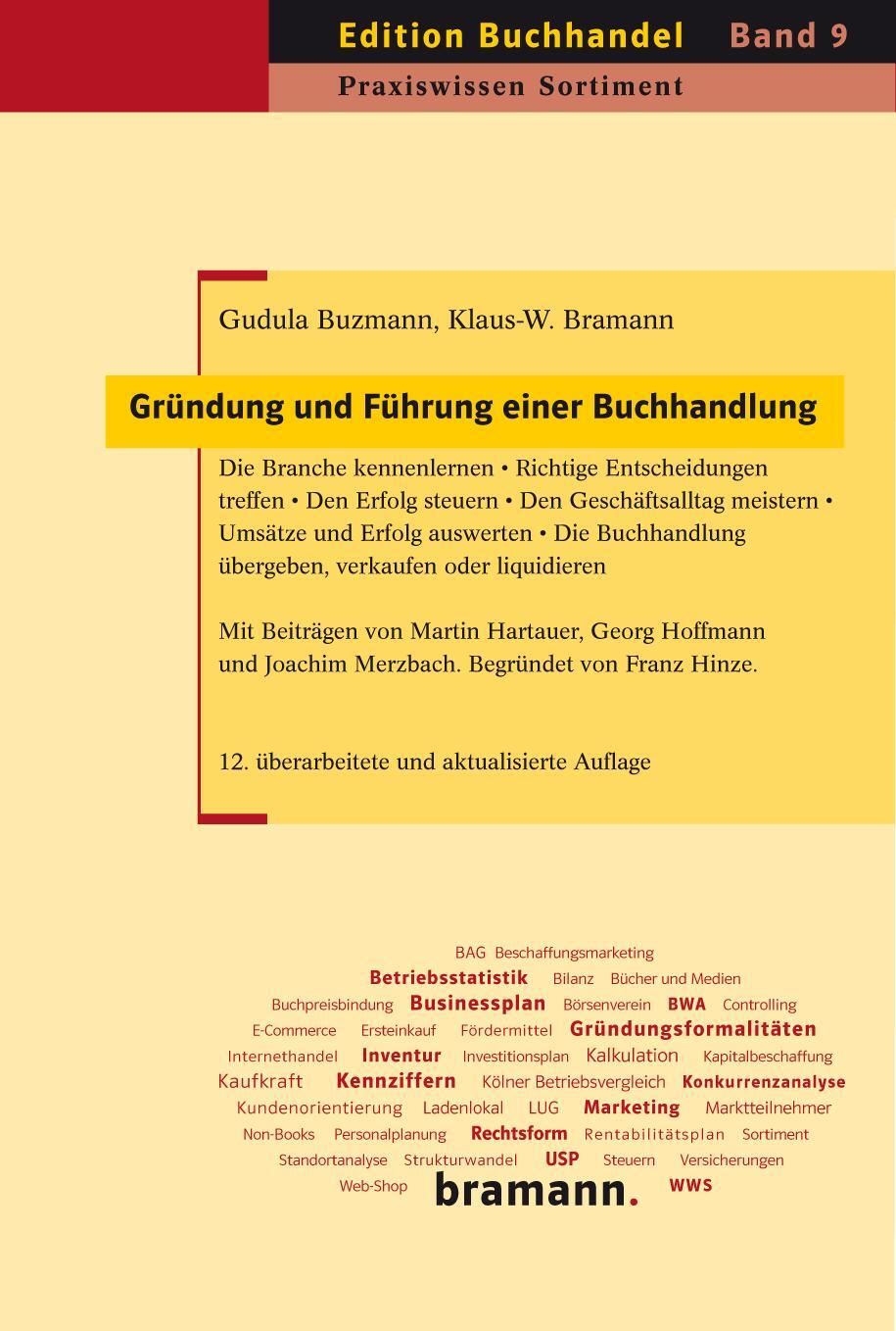 Cover: 9783959030168 | Gründung und Führung einer Buchhandlung | Gudula Buzmann (u. a.)