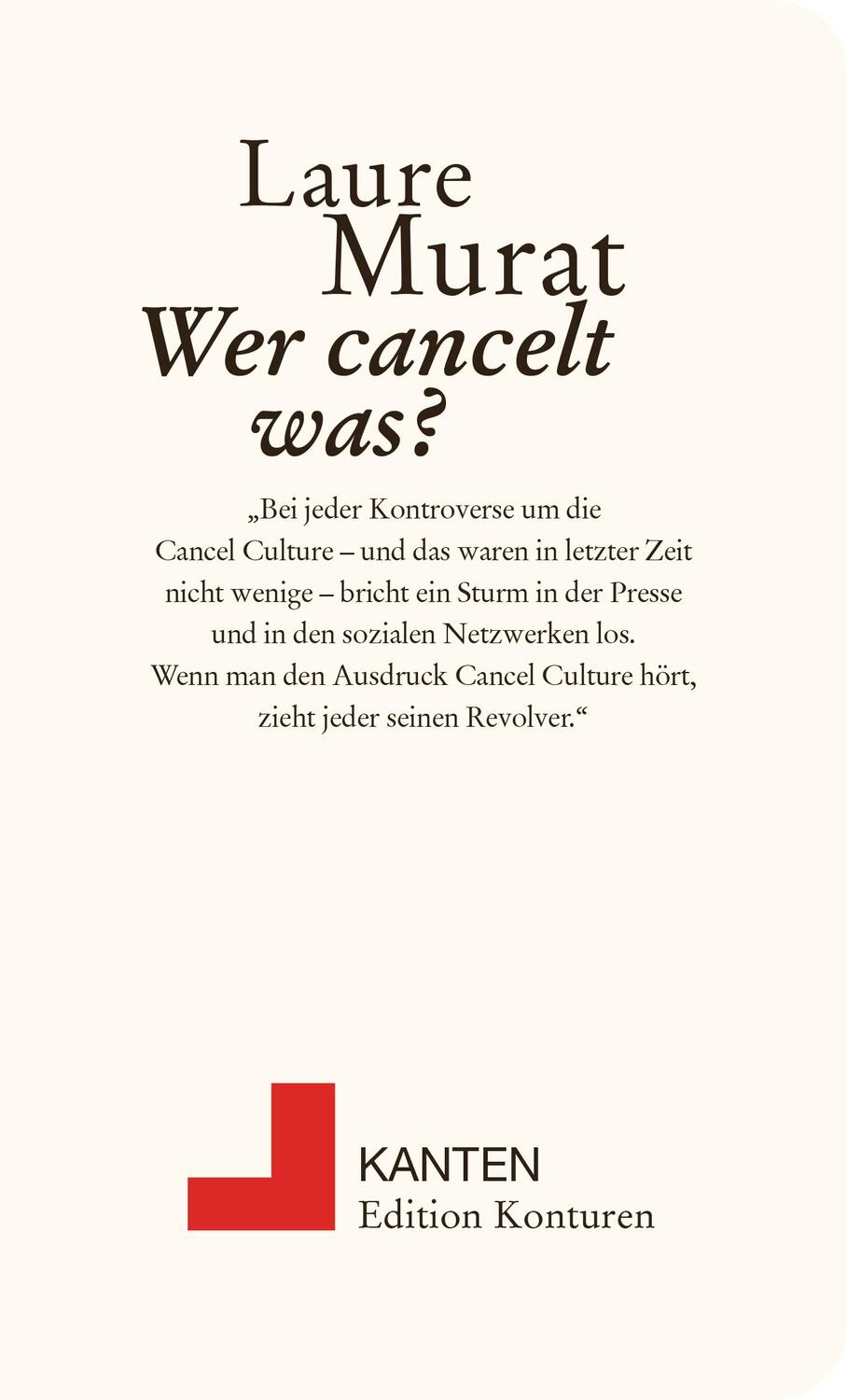 Cover: 9783902968791 | Wer cancelt was? | Murat Laure | Taschenbuch | Kanten | Deutsch | 2022