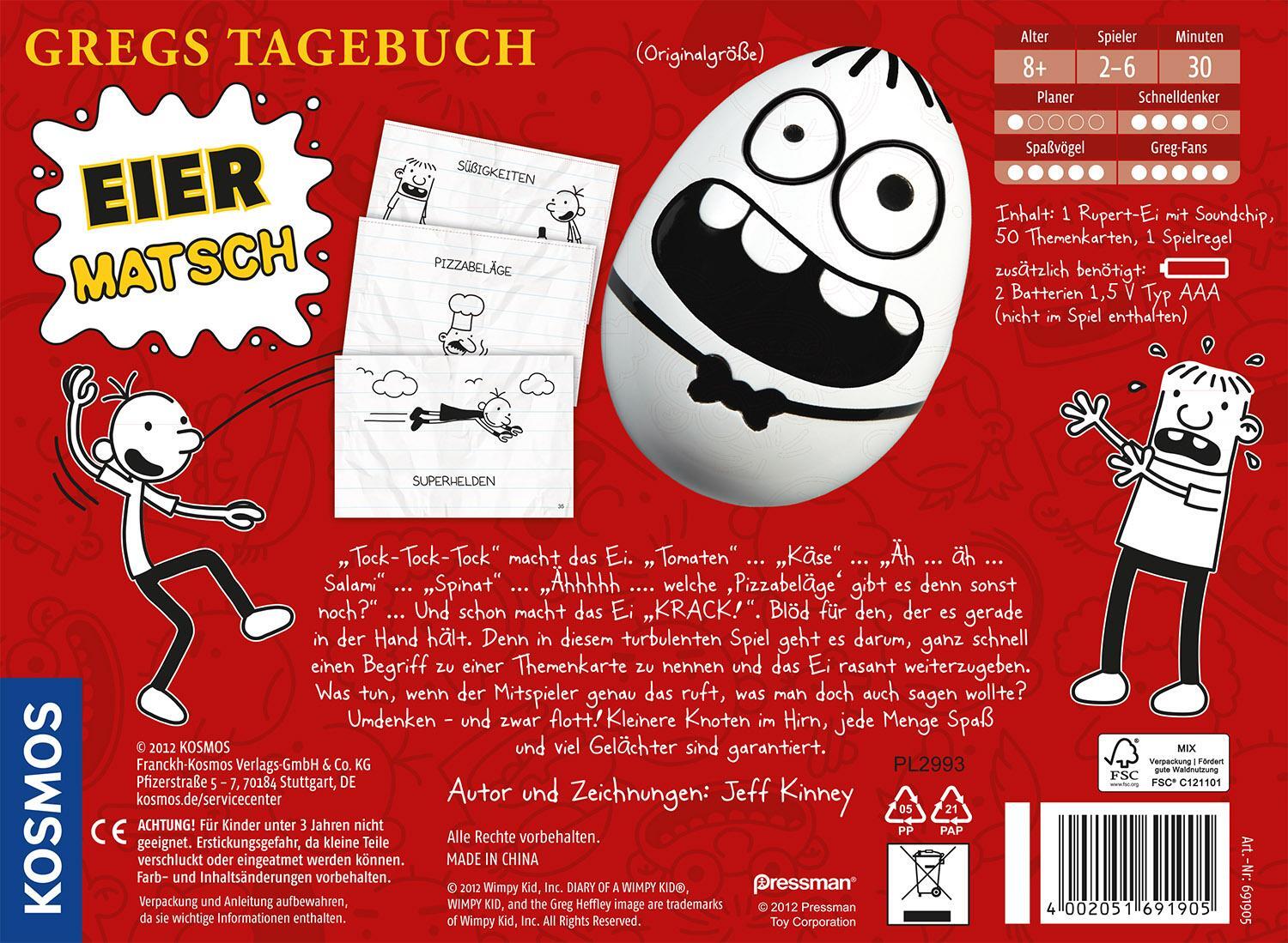 Bild: 4002051691905 | Gregs Tagebuch - Eiermatsch | Für 2-6 Spieler | Jeff Kinney | Spiel