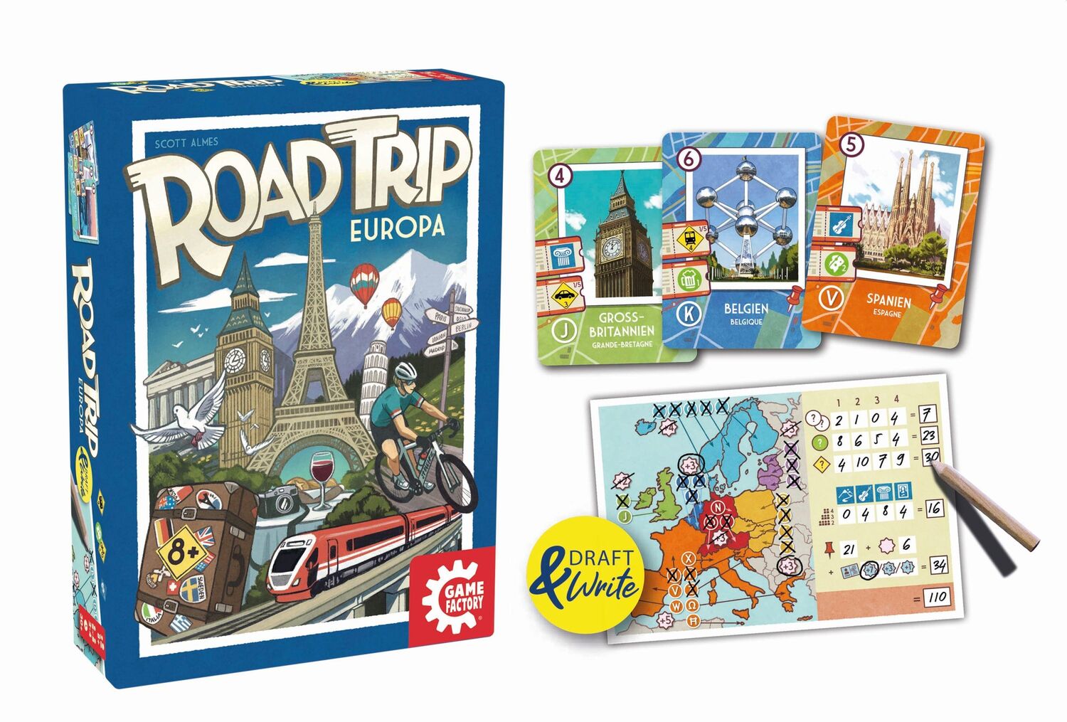 Bild: 7640142762928 | GAMEFACTORY - Road Trip Europa | Gamefactory | Spiel | 28 Länderkarten