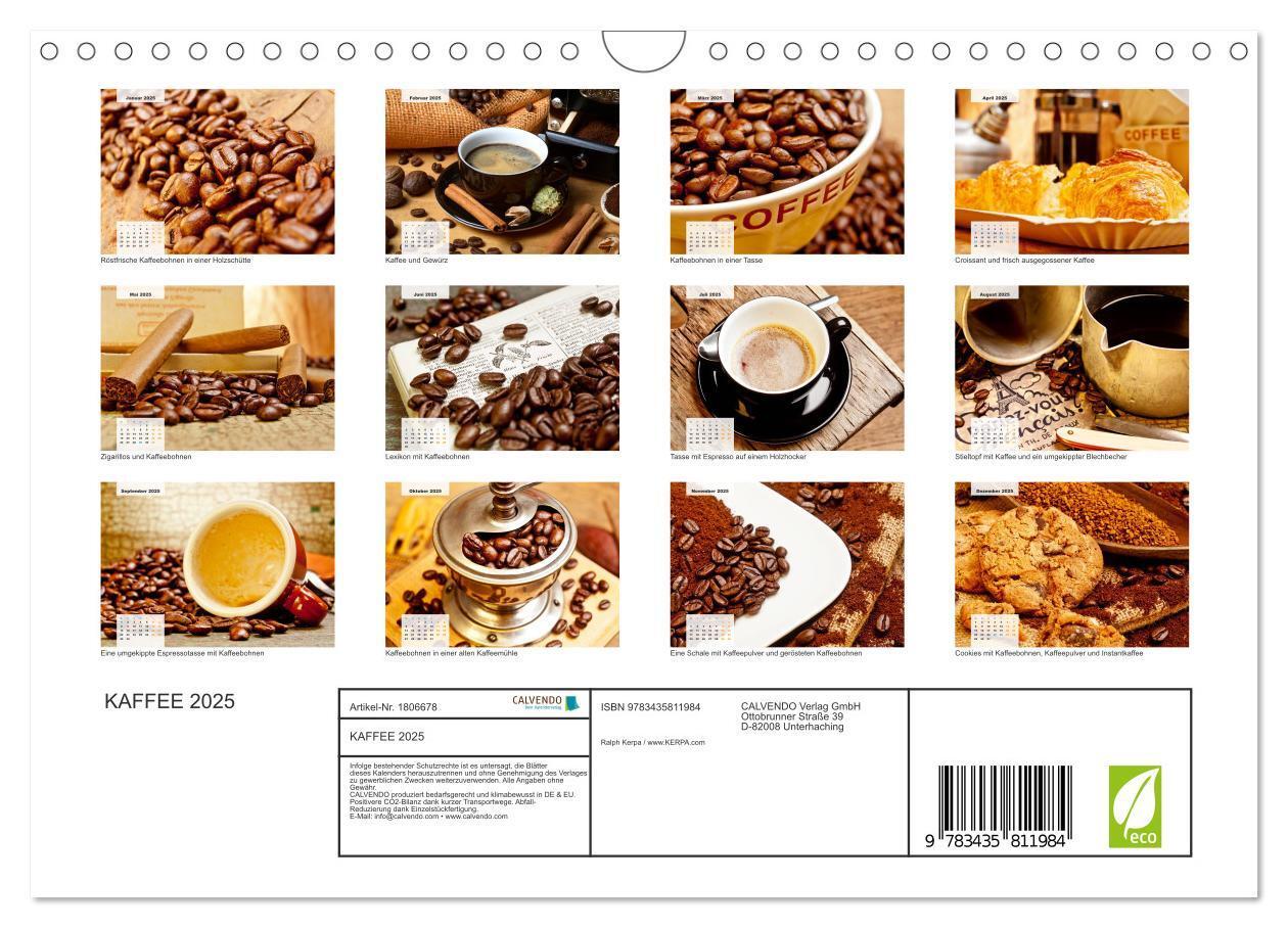 Bild: 9783435811984 | KAFFEE 2025 (Wandkalender 2025 DIN A4 quer), CALVENDO Monatskalender