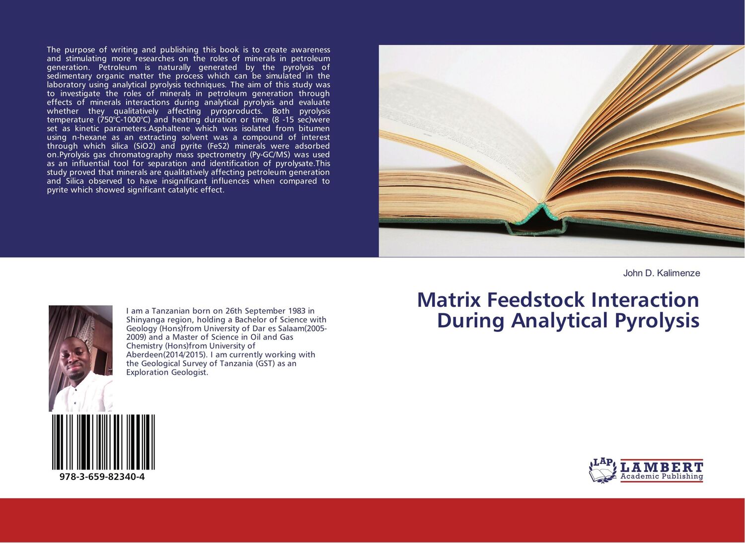 Cover: 9783659823404 | Matrix Feedstock Interaction During Analytical Pyrolysis | Kalimenze